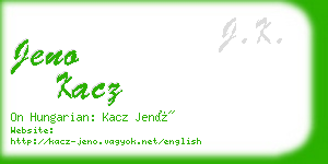 jeno kacz business card